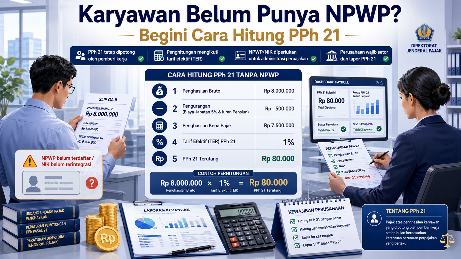 Karyawan Belum Punya NPWP Begini Cara Hitung PPh 21